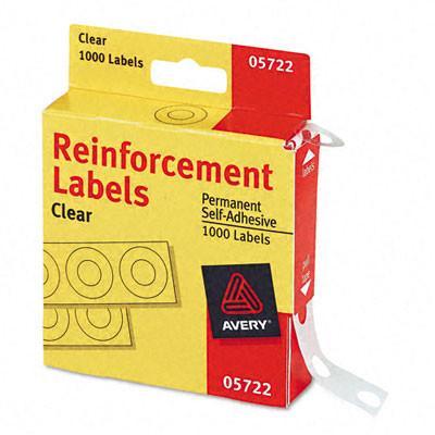 Avery Hole Reinforcement (roll) clear, PK/1000. Model: AVE05722 35X425