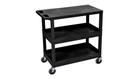 Luxor Luxor EC211 18" x 32" Cart with 2 Tub Shelves and 1 Flat Shelf