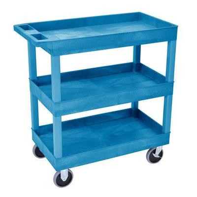 Luxor Luxor Ec111hd-bu High Capacity 3-shelf Blue Tub Cart