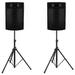 Audio-Technica Acoustic Audio PA380X Pair 1200 Watt 8 3-Way Pro PA DJ Studio Monitor Speakers and St