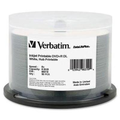 Verbatim SPR ver98319-sperbatim 8.5Gb 8X Dvd+R Dl Spindle - Pack Of 50, White