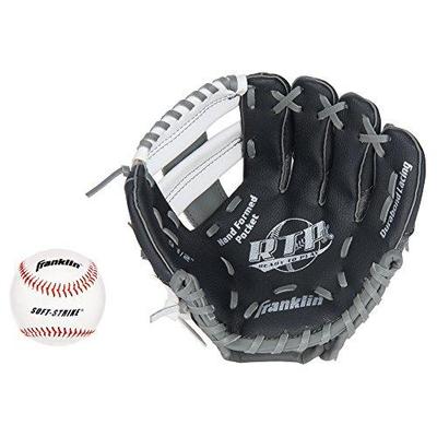 Franklin Sports 9.5-inch Teeball Recreational Black/ Graphite/ White Right Handed Thrower Glove And