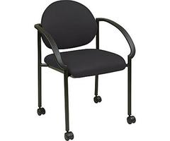 Office Star Work Smart STC3440-231 Stack Chairs with Casters and Arms