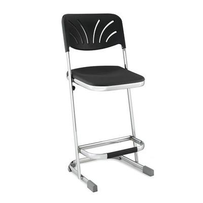 National Public Seating Ergonomic Z Stool with Backrest and Footrest, 24 Inch H, Model 6624B