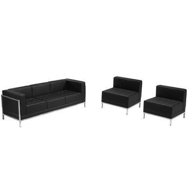 Flash Furniture - Hercules Imagination Series Black Leather Sofa & Chair Set - ZB-IMAG-SET13-GG