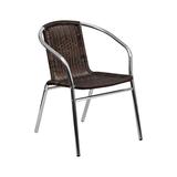Flash Furniture Aluminum and Dark Brown Rattan Commercial Indoor-Outdoor Restaurant Stack Chair, TLH screenshot. Chairs directory of Office Furniture.