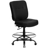 Flash Furniture Big & Tall Black Leather Drafting Stool With Extra Wide Seat screenshot. Chairs directory of Office Furniture.