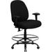 Flash Furniture Big And Tall Black Fabric Drafting Stool With Arms And Extra Wide Seat