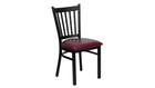 Flash Furniture Black Back Metal Restaurant Chair With Burgundy Vinyl Seat