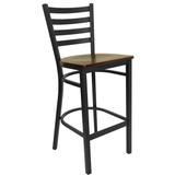 Flash Furniture Black Ladder Back Metal Restaurant Bar Stool With Mahogany Wood Seat screenshot. Chairs directory of Office Furniture.