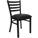 Flash Furniture Black Ladder Back Metal Restaurant Chair With Black Vinyl Seat screenshot. Chairs directory of Office Furniture.