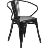 Flash Furniture Black Metal Indoor-Outdoor Chair with Arms, CH-31270-BK-GG, CH 31270 BK GG, CH31270B screenshot. Chairs directory of Office Furniture.
