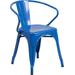 Flash Furniture Blue Metal Indoor-Outdoor Chair with Arms, CH-31270-BL-GG