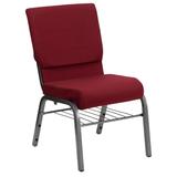 Flash Furniture HERCULES Series 18.5W Burgundy Fabric Church Chair with 4.25 Thick Seat Book Rack - screenshot. Chairs directory of Office Furniture.