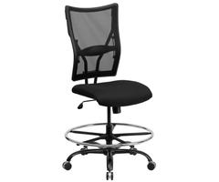 Flash Furniture HERCULES Series 400 lb. Capacity Big & Tall Black Mesh Drafting Chair, WL-5029SYG-D-