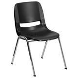 Flash Furniture HERCULES Series 661 lb. Capacity Black Ergonomic Shell Stack Chair with Chrome Frame screenshot. Chairs directory of Office Furniture.