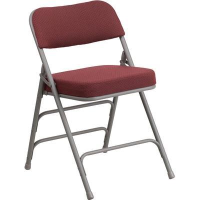 Flash Furniture HERCULES Series Premium Curved Triple Braced & Double Hinged Burgundy Fabric Upholst