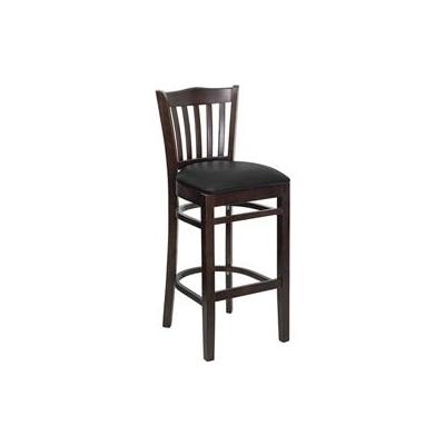 Flash Furniture HERCULES Series Walnut Finished Vertical Slat Back Wooden Restaurant Bar Stool (FLA-
