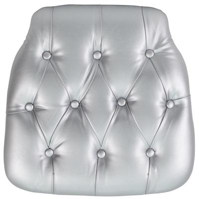 Flash Furniture Hard Silver Tufted Vinyl Chiavari Chair Cushion, SZ-TUFT-SIL-GG