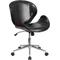 Flash Furniture Mid-Back Mahogany Wood Swivel Conference Chair in Black Leather, SD-SDM-2240-5-MAH-B