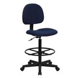 Flash Furniture Navy Blue Patterned Fabric Ergonomic Drafting Stool screenshot. Chairs directory of Office Furniture.