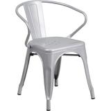 Flash Furniture Silver Metal Indoor-Outdoor Chair with Arms, CH-31270-SIL-GG, CH 31270 SIL GG, CH312 screenshot. Chairs directory of Office Furniture.
