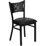 Flash Furniture XUDG60099COFBLKVGG Hercules Black Coffee Back Metal Restaurant Chair with Black Viny screenshot. Chairs directory of Office Furniture.