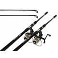 NGT Carp Fishing Setup 2 x 12ft 2 Piece Carp Rods 2.75lb & 2x Baitrunner Reels Pre loaded With Line