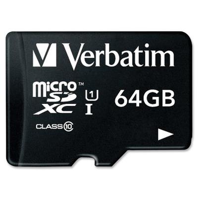 Verbatim VER44084 Verbatim 64GB microSDXC Card (Class 10) w Adapter