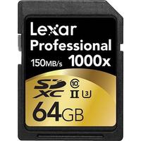 Lexar - 64GB Professional 1000x UHS-II U3 SDXC Memory Card