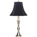 Weymouth Pewter and Black Shade Traditional Candlestick Table Lamp