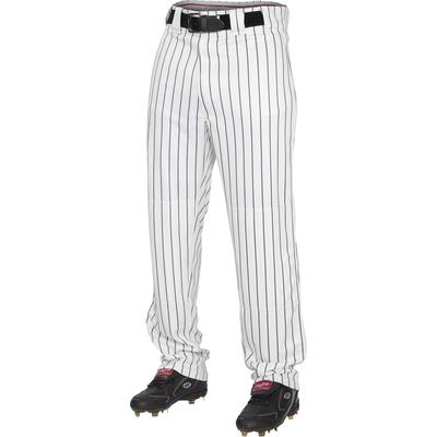 Rawlings Youth Semi-Relaxed Pants with Pin Stripe Design, 2X, White/Black