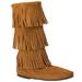 Minnetonka Calf Hi 3-Layer Fringe - Womens 10 Brown Boot Medium