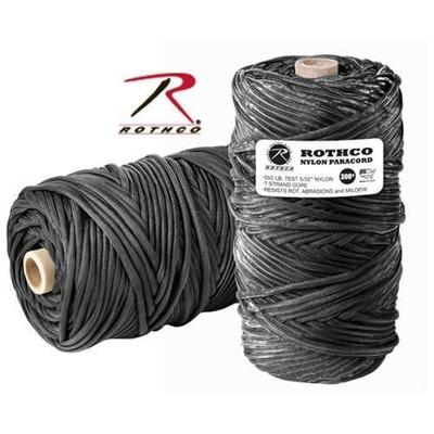 Rothco Black 550LB Type III Nylon Paracord Rope Tube 300