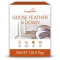 Snuggledown Goose Feather & Down Single Duvet - 10.5 Tog All Year Round Premium Quilt Ideal for Summer & Winter - Soft Cotton Cover, Hypoallergenic, Machine Washable, Size (135cm x 200cm)