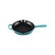 Le Creuset Signature Enamelled Cast Iron Skillet Frying Pan With Helper Handle and Two Pouring Lips, 23 cm Teal, 20182231700422