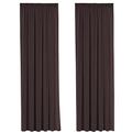 Thick Blackout Thermal Insulated Room Darkening Winow Treatment Extra Long Curtains/Drapes with Two Free Tiebacks - Dark Brown, Energy Saving & Noise Reducting, 66" Width x 90" Drop, Set of 2 pieces