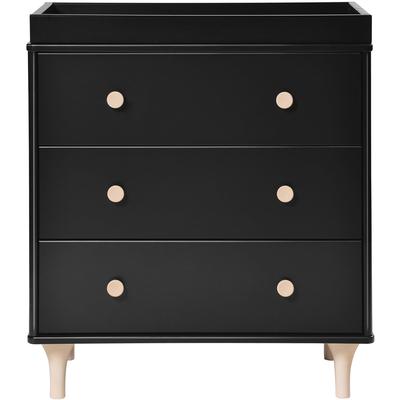 Babyletto Lolly 3-Drawer Changer Dresser, KD with Removable Changing Tray - Black/WashedNatural