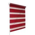 Red Day and Night Zebra/Vision Window Roller Blind, Choice of 16 Width Sizes, 115cm Wide (+4.5cm fittings)