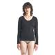 Icebreaker Merino Wool Underwear, Women's Long Sleeve Sweetheart T-Shirt, Siren Long Sleeve Gym Top, Ladies Sweater - Black, L