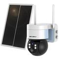 2K Solar Security Camera Outdoor Wireless, GENBOLT Battery Operated PTZ WiFi Camera 6W 15600mAh Rechargeable Floodlight CCTV Home Surveillance IP Camera, PIR Siren Alarm with Humanoid Detection