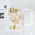 Matashi Crystal 24K Gold Plated Crystal Studded Spinning Globe Figurine Metal in Yellow | 2.75 H x 2 W x 2 D in | Wayfair MCT3320