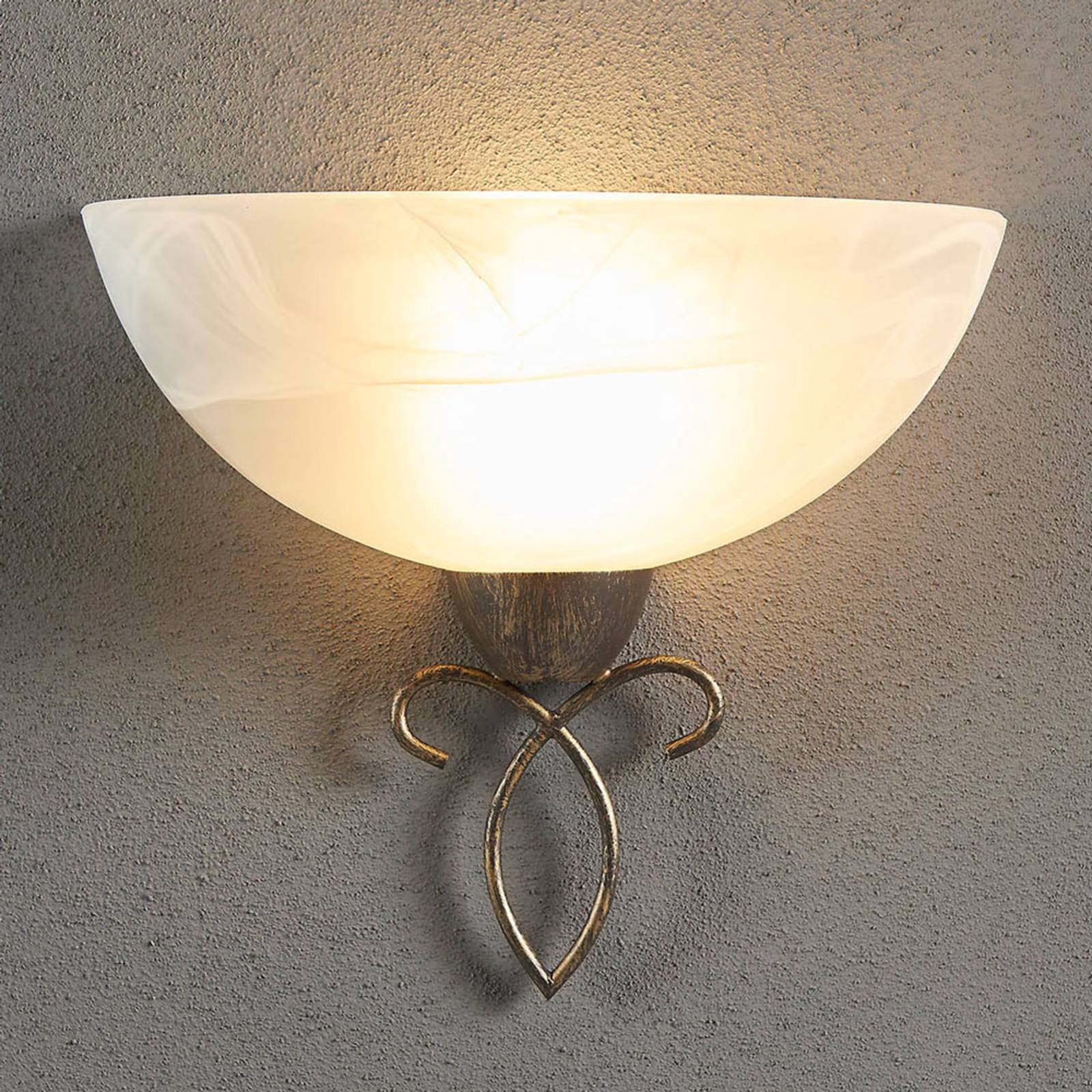 Wandlampe Mohija Lindby, dimmbar, weiß / opal, für Wohn- / Esszimmer, Glas, Antik, Wandleuchte, Wandlampe Innen