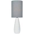 Quatro 17"H White Modern Accent Table Lamp with Gray Shade