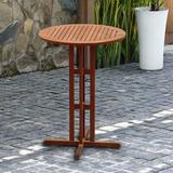 Lark Manor™ Alyisa Solid Wood Bar Outdoor Table Wood in Brown | 43 H x 31 W x 31 D in | Wayfair SEHO7060 31984441