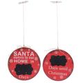 The Holiday Aisle® 2 Piece Holiday Christmas Holiday Shaped Ornament Set Wood in Brown/Red | 7.9 H x 7.9 W x 0.2 D in | Wayfair HLDY2109 32345645