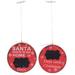 The Holiday Aisle® 2 Piece Holiday Christmas Holiday Shaped Ornament Set Wood in Brown/Red, Size 7.9 H x 7.9 W x 0.2 D in | Wayfair
