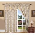 Elegant Comfort Penelopie Jacquard Look Curtain Panel Set, 54 by 84-Inch, Beige, Set of 2