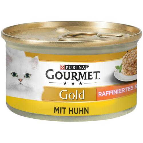 24x85g Mix Rind&Huhn Raffiniertes Ragout Gourmet Gold Katzenfutter