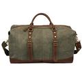 EverVanz Oversized Holdall Travel Duffel Canvas Leather Trim Tote Shoulder Unisex Handbag Cabin Weekend Bag